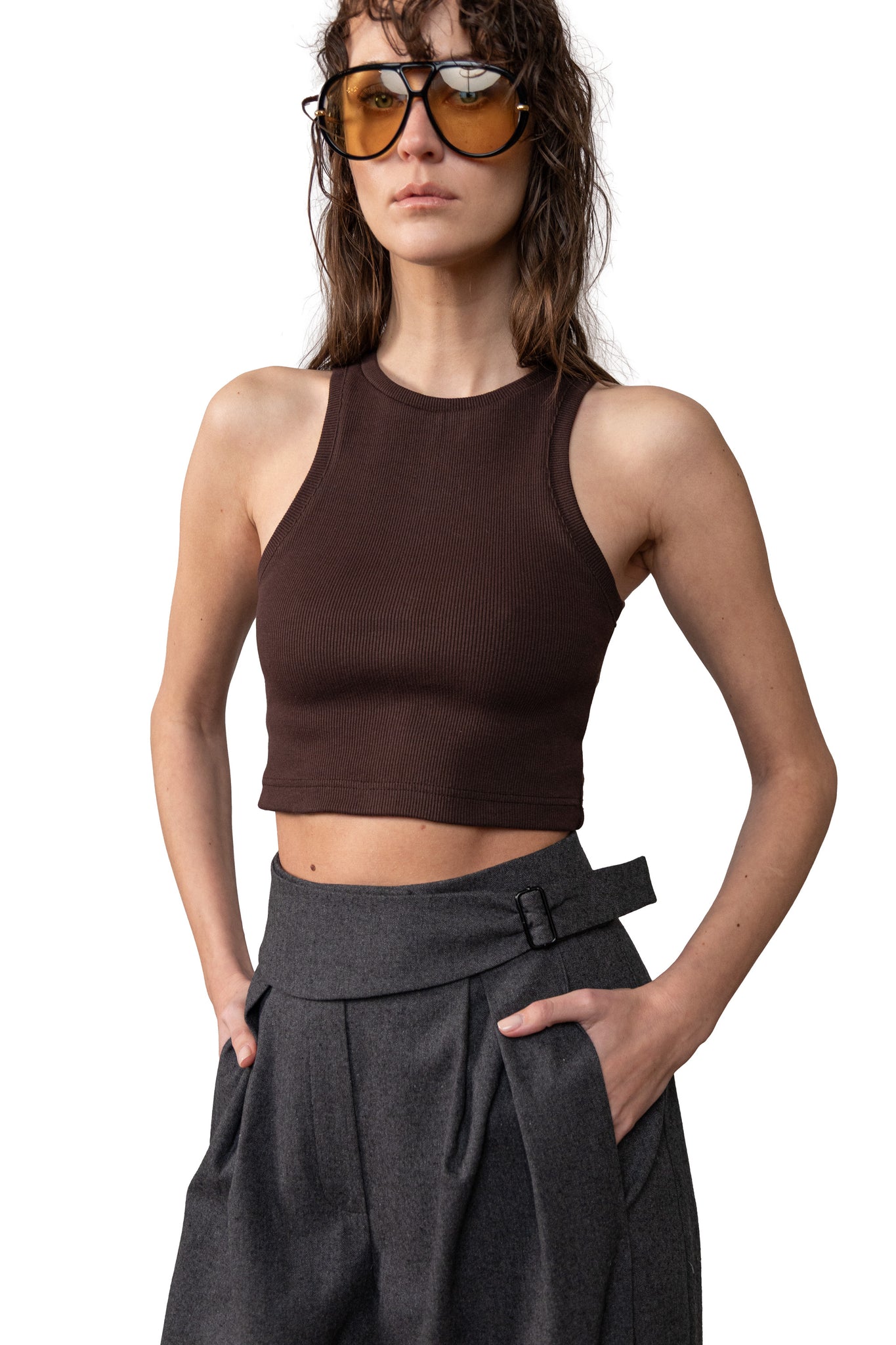 CROFT CROP TOP BROWN | PIXIE Won't Play
