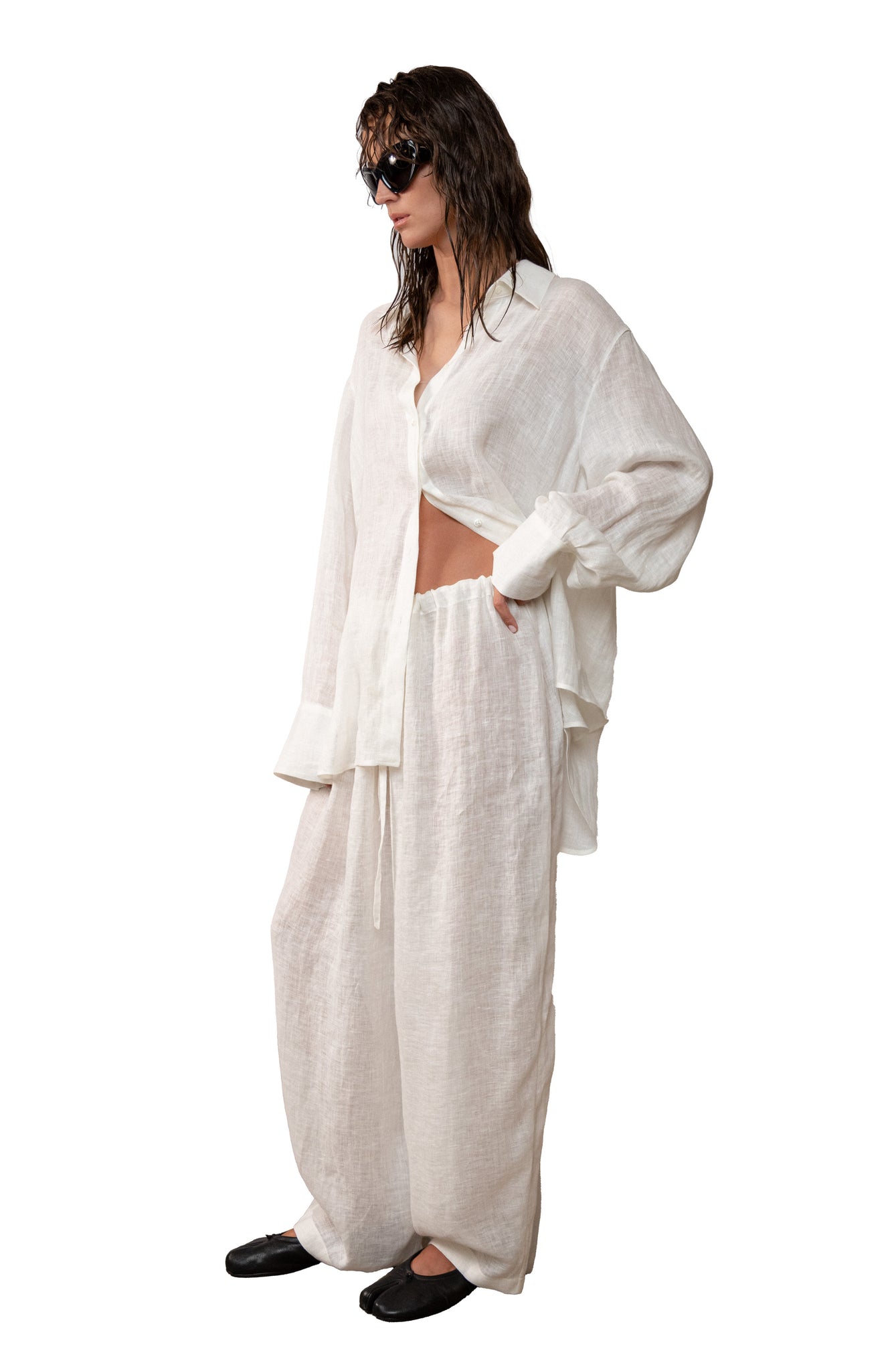SHIK SHAK SHUK LINEN SET WHITE